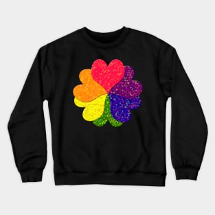 Love in Bloom Rainbow Hearts in Flower Shape Crewneck Sweatshirt